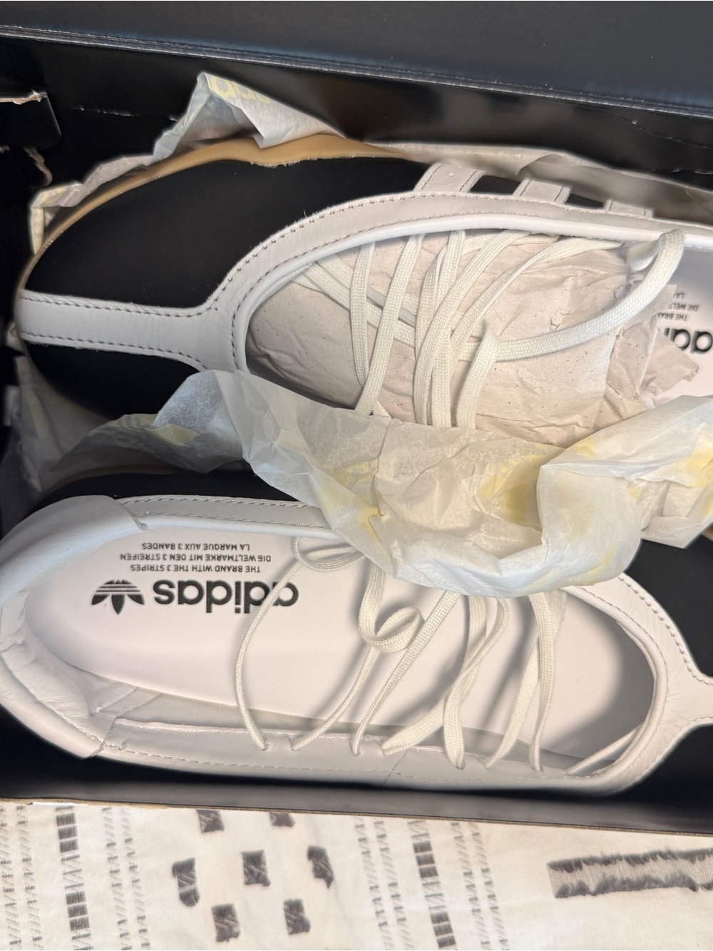 adidas Black and White Lace-Up Ballet Flats - Picture 5 of 6
